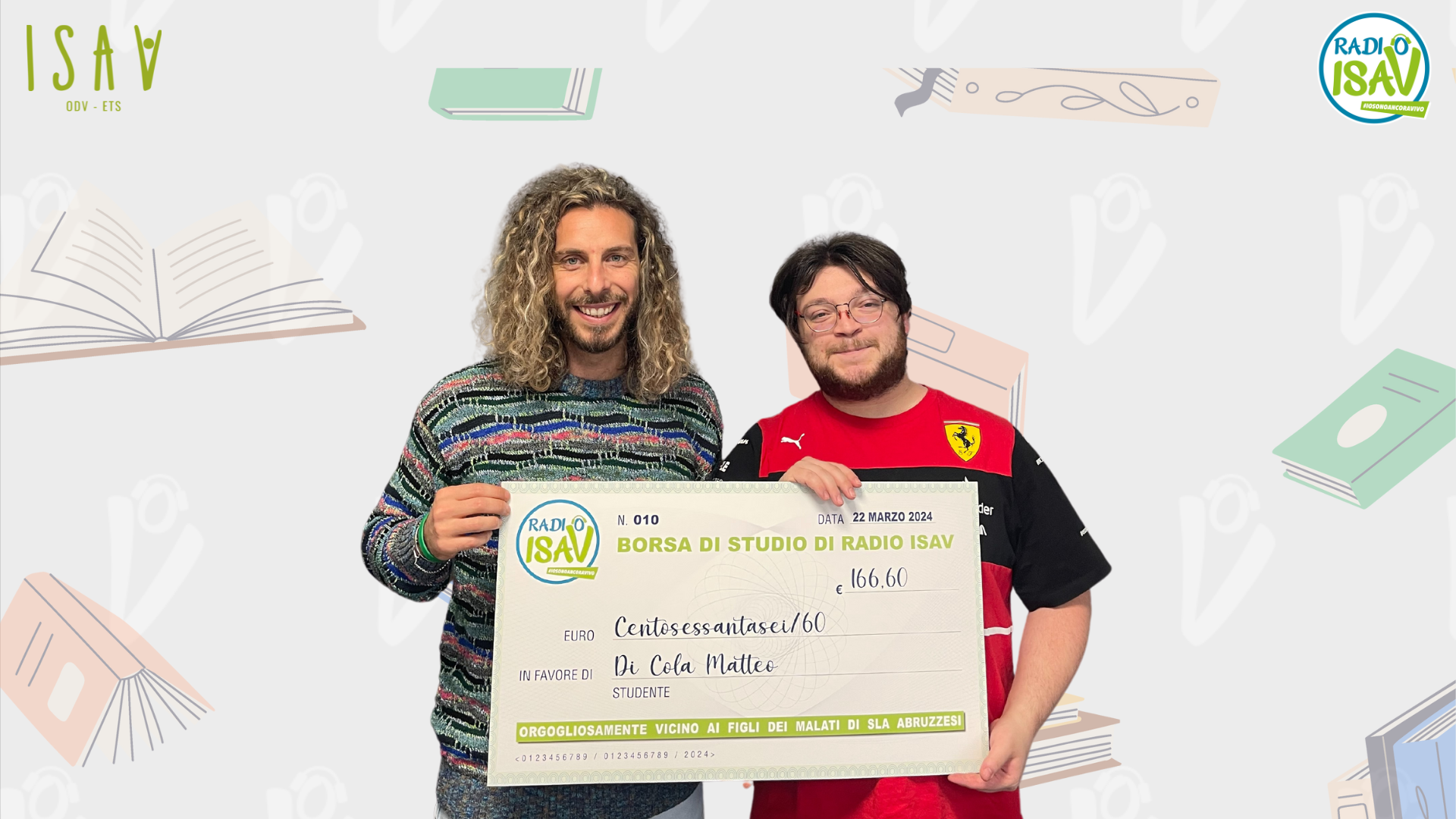 Matteo Di Cola riprende gli studi nonostante la mamma sia malata di SLA