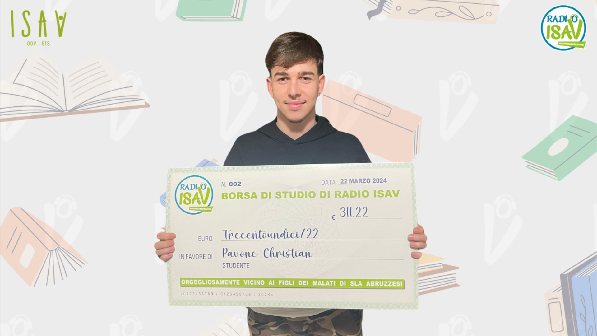 Borsa di studio per Christian Pavone di Montebello di Bertona